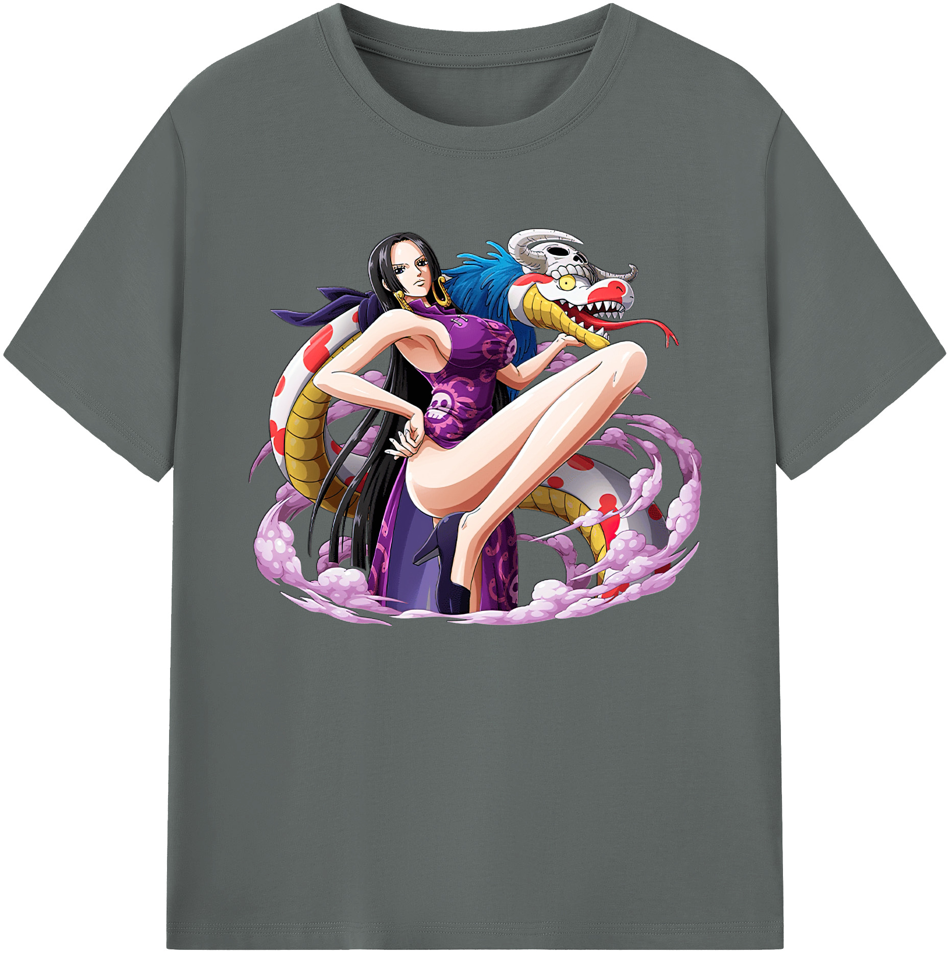 ワンピース ボア・ハンコック ONE PIECE Boa·Hancock 綿100％ メンズ半袖Tシャツ｜肌触りやわらか＆通気性